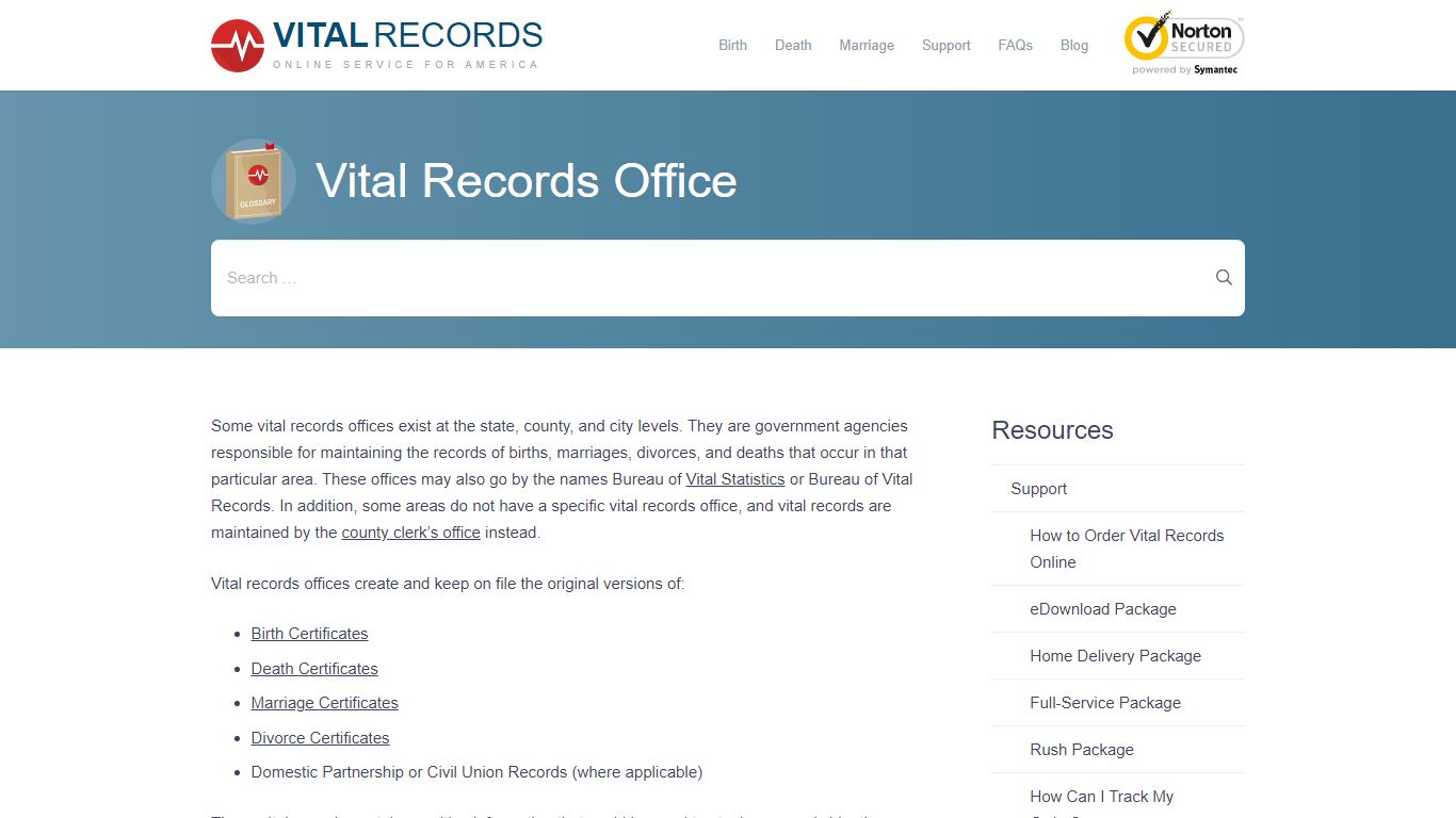 Vital Records Office - Vital Records Online